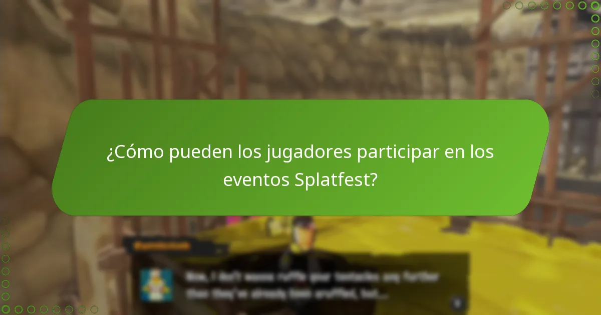 ¿Cómo pueden los jugadores participar en los eventos Splatfest?