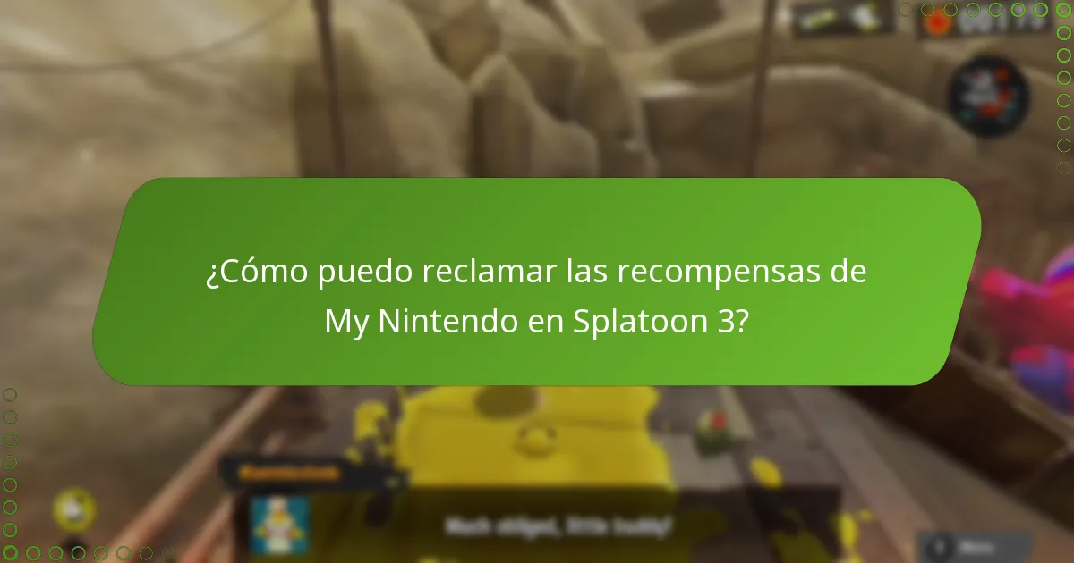 ¿Cómo puedo reclamar las recompensas de My Nintendo en Splatoon 3?