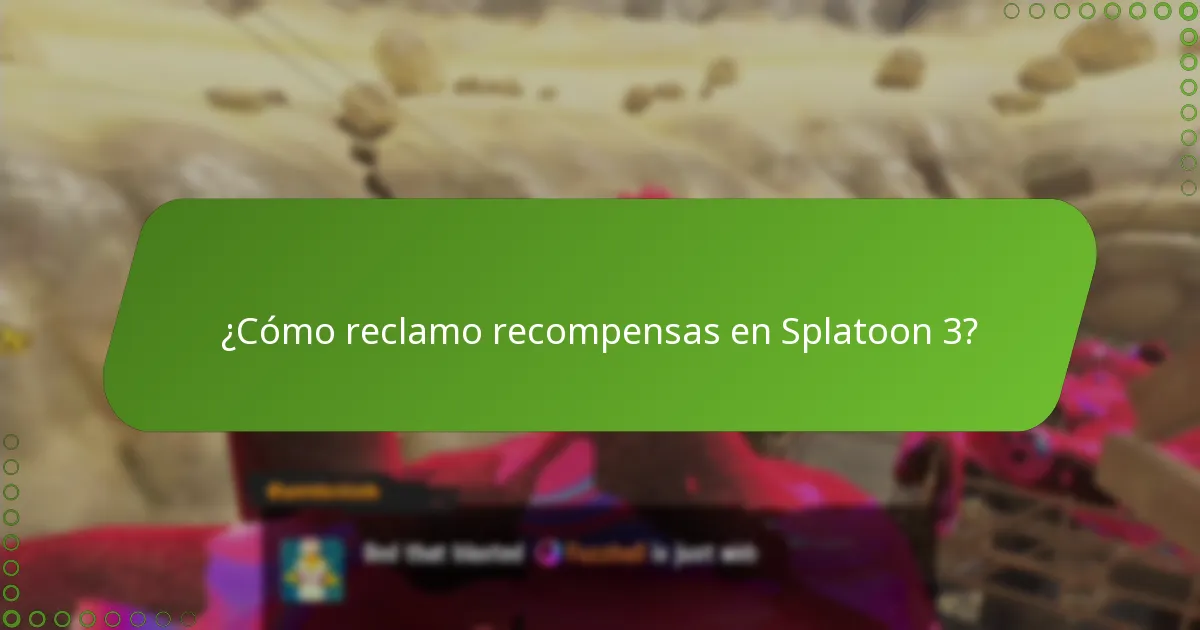 ¿Cómo reclamo recompensas en Splatoon 3?