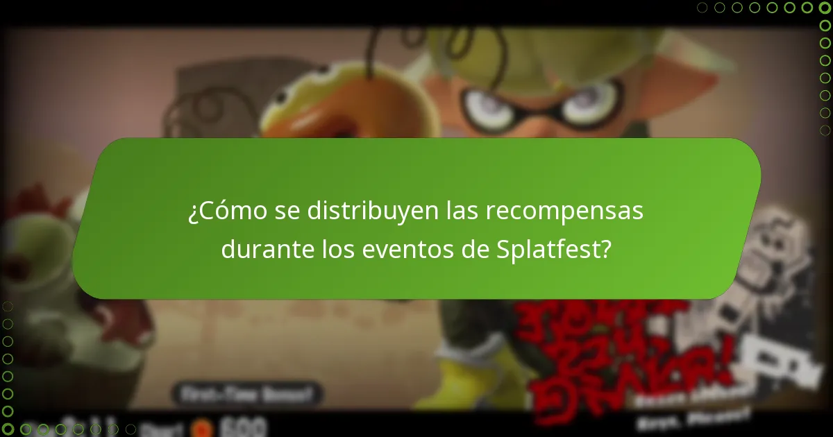 ¿Cómo se distribuyen las recompensas durante los eventos de Splatfest?